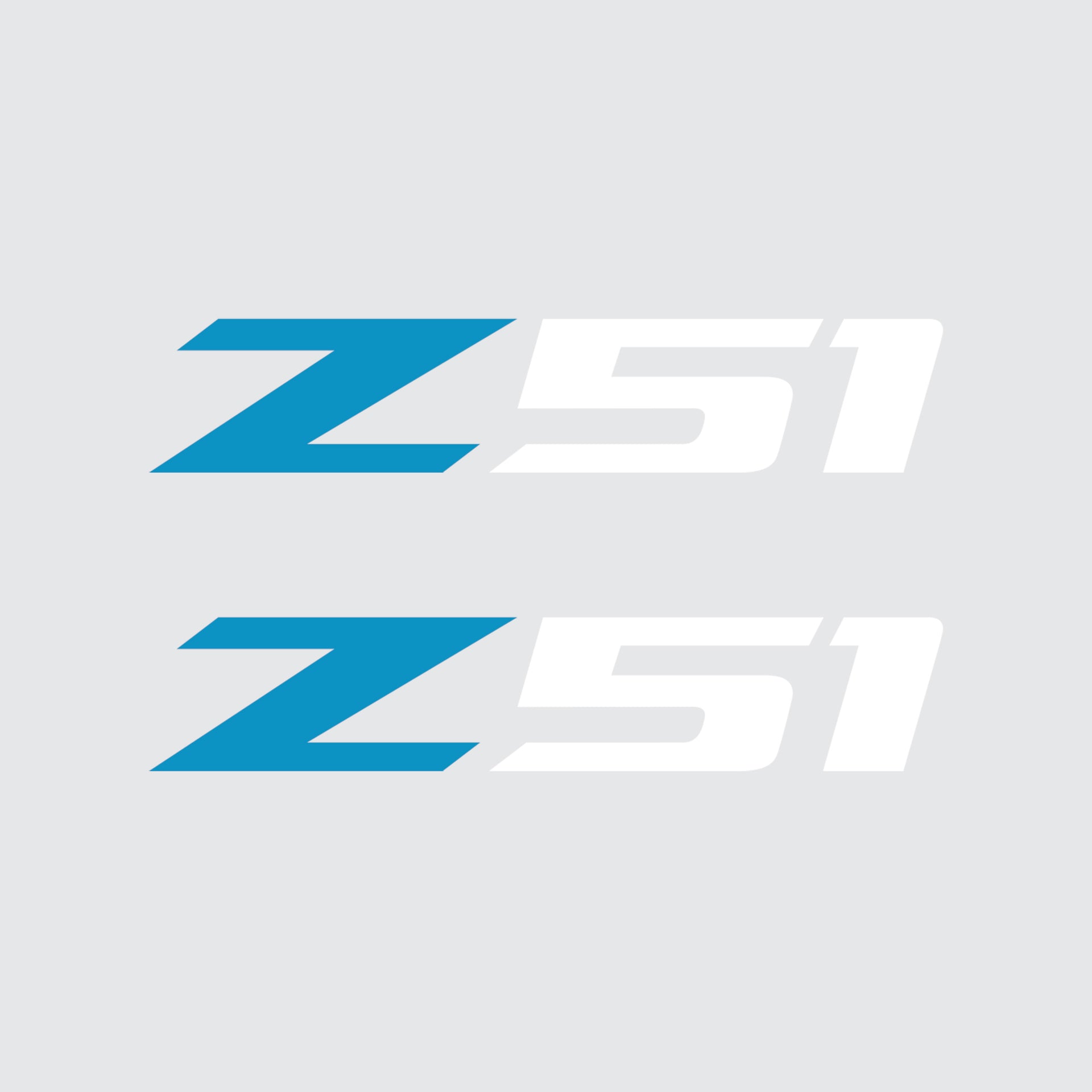 2005-2019 Corvette Z51 Fender Vent Decals - Pair - Gloss Tension Blue Z/Matte White 51 - Small - CA-75186-Corvette-Store-Online