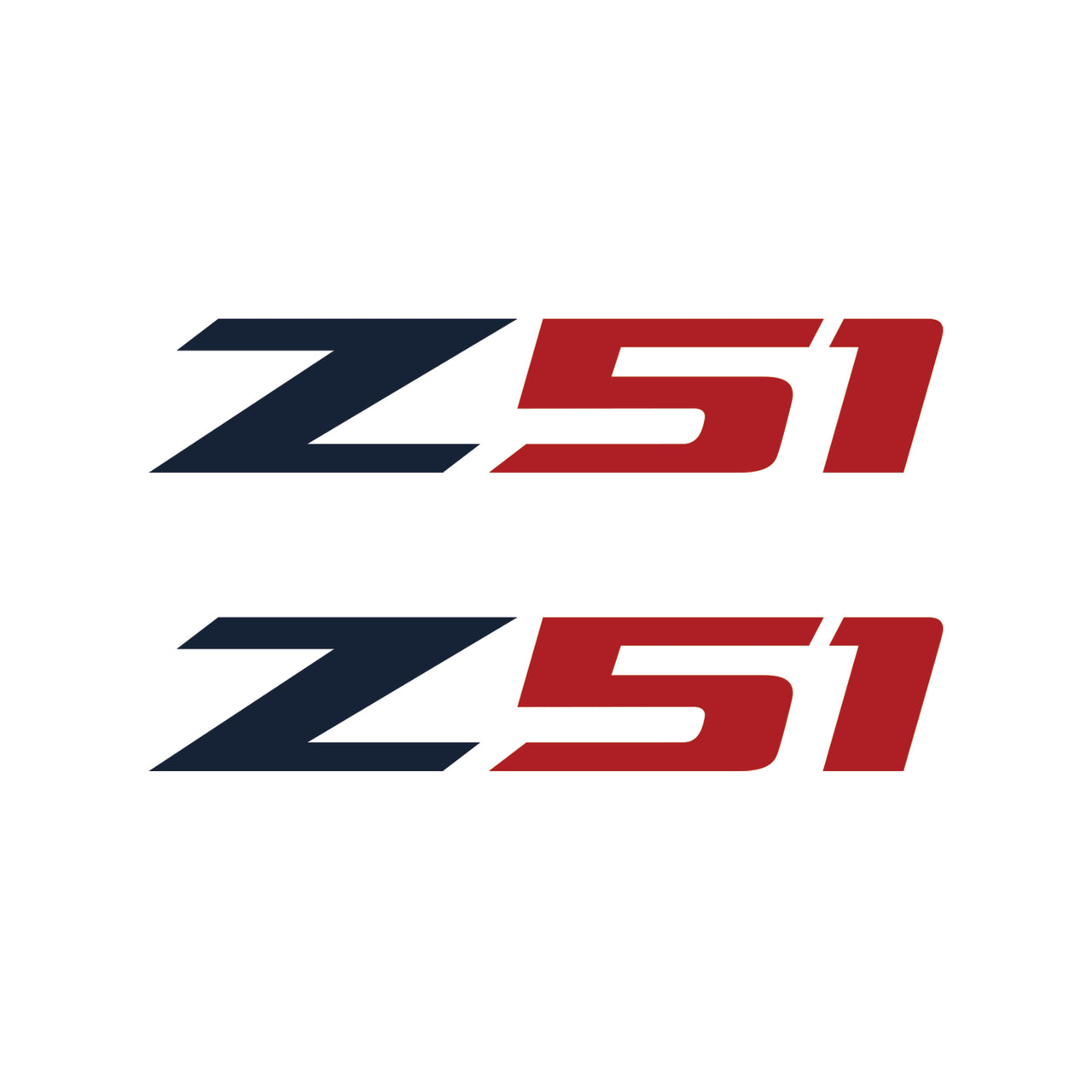 2005-2019 Corvette Z51 Fender Vent Decals - Pair - Gloss Blue Z/Gloss Red 51 - Small - CA-75187-Corvette-Store-Online