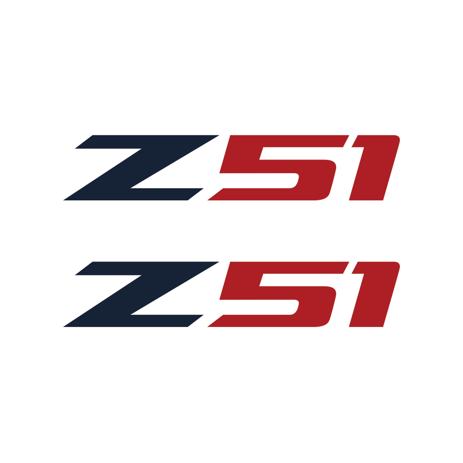 2005-2019 Corvette Z51 Fender Vent Decals - Pair - Gloss Blue Z/Gloss Red 51 - Small - CA-75187-Corvette-Store-Online