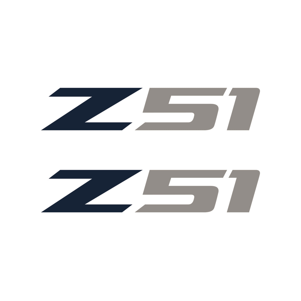 2005-2019 Corvette Z51 Fender Vent Decals - Pair - Gloss Blue Z/Gloss Silver 51 - Small - CA-75188-Corvette-Store-Online