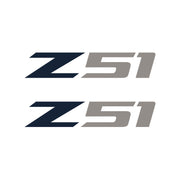 2005-2019 Corvette Z51 Fender Vent Decals - Pair - Gloss Blue Z/Gloss Silver 51 - Small - CA-75188-Corvette-Store-Online
