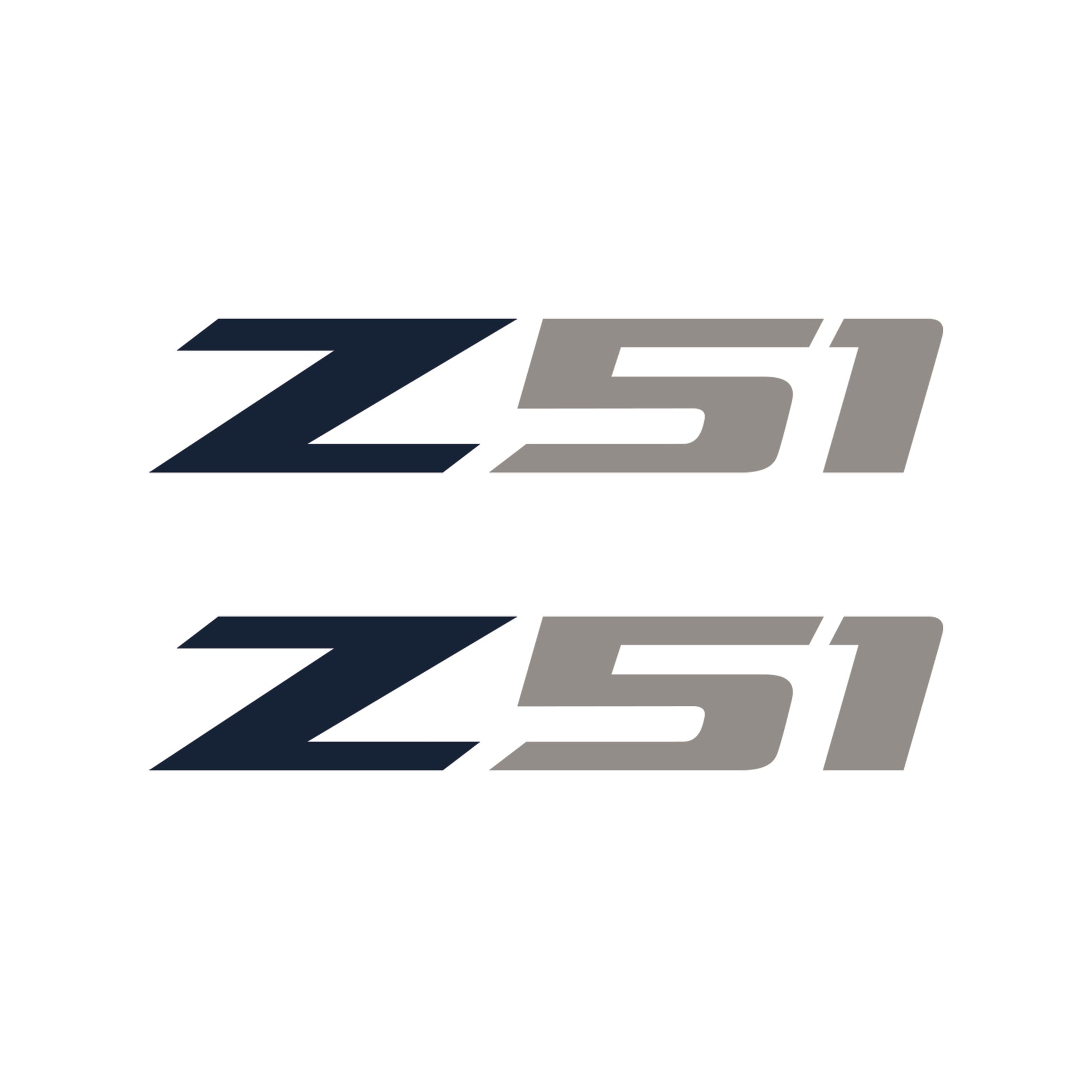 2005-2019 Corvette Z51 Fender Vent Decals - Pair - Gloss Blue Z/Gloss Silver 51 - Small - CA-75188-Corvette-Store-Online