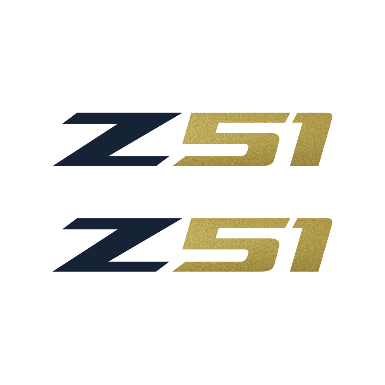 2005-2019 Corvette Z51 Fender Vent Decals - Pair - Gloss Blue Z/Gloss Metallic Gold 51 - Small - CA-75190-Corvette-Store-Online