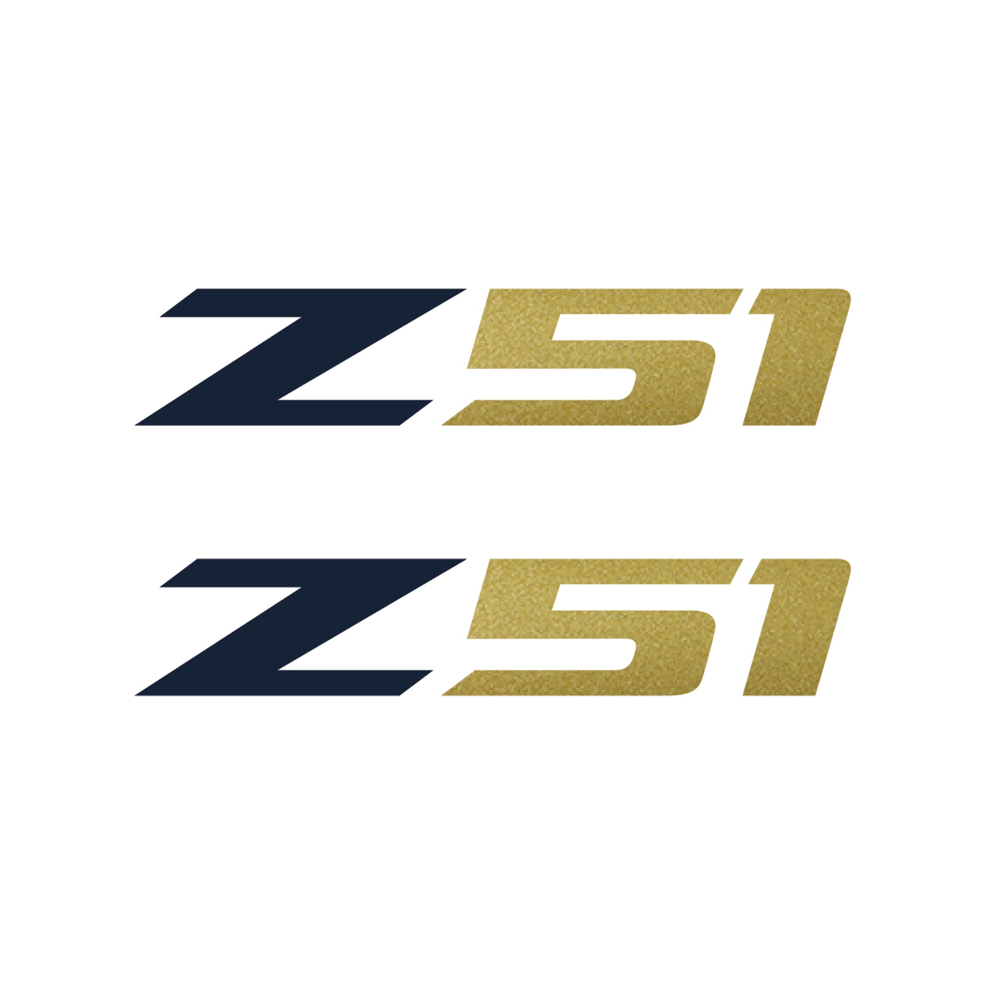 2005-2019 Corvette Z51 Fender Vent Decals - Pair - Gloss Blue Z/Gloss Metallic Gold 51 - Small - CA-75190-Corvette-Store-Online