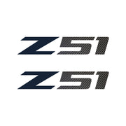 2005-2019 Corvette Z51 Fender Vent Decals - Pair - Gloss Blue Z/Black Carbon Fiber 51 - Medium - CA-75191-Corvette-Store-Online