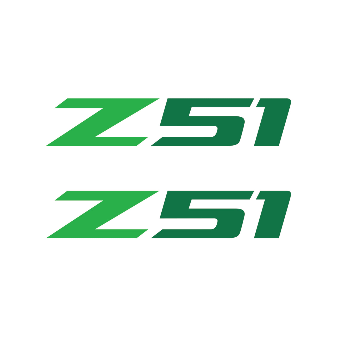 2005-2019 Corvette Z51 Fender Vent Decals - Pair - Gloss Lime Green Z/Gloss Green 51 - Small - CA-75194-Corvette-Store-Online