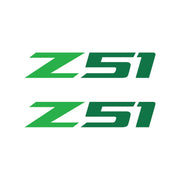 2005-2019 Corvette Z51 Fender Vent Decals - Pair - Gloss Lime Green Z/Gloss Green 51 - Small - CA-75194-Corvette-Store-Online