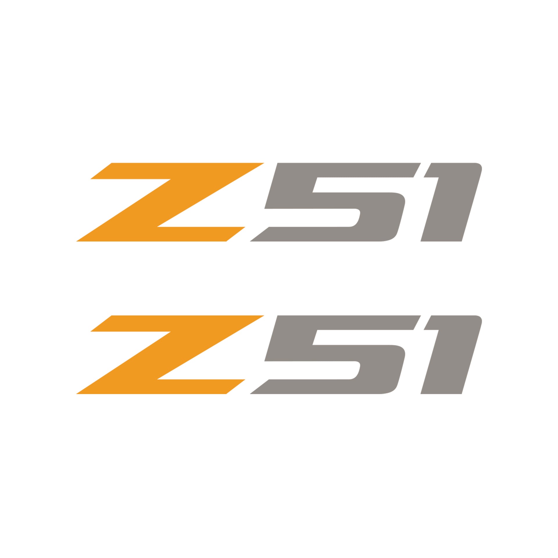 2005-2019 Corvette Z51 Fender Vent Decals - Pair - Gloss Orange Z/Gloss Silver 51 - Small - CA-75196-Corvette-Store-Online
