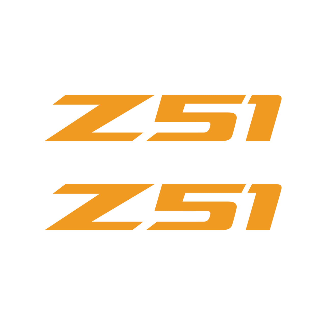 2005-2019 Corvette Z51 Fender Vent Decals - Pair - Gloss Orange Z/Gloss Orange 51 - Medium - CA-75197-Corvette-Store-Online
