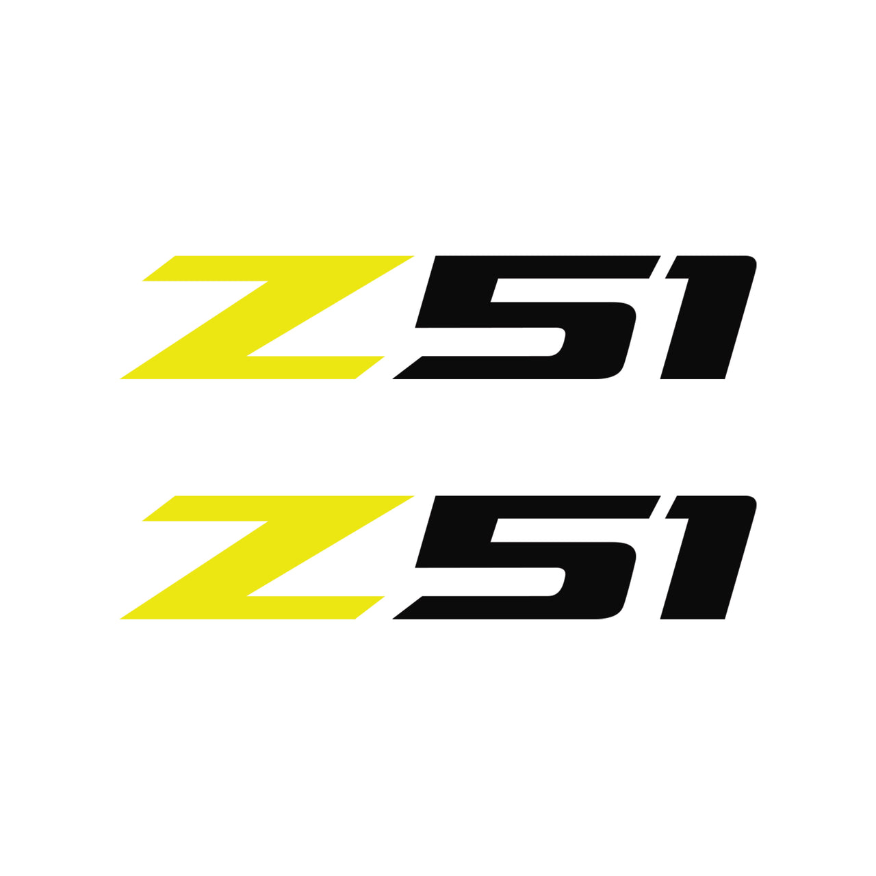 2005-2019 Corvette Z51 Fender Vent Decals - Pair - Gloss Yellow Z/Gloss Black 51 - Small - CA-75198-Corvette-Store-Online