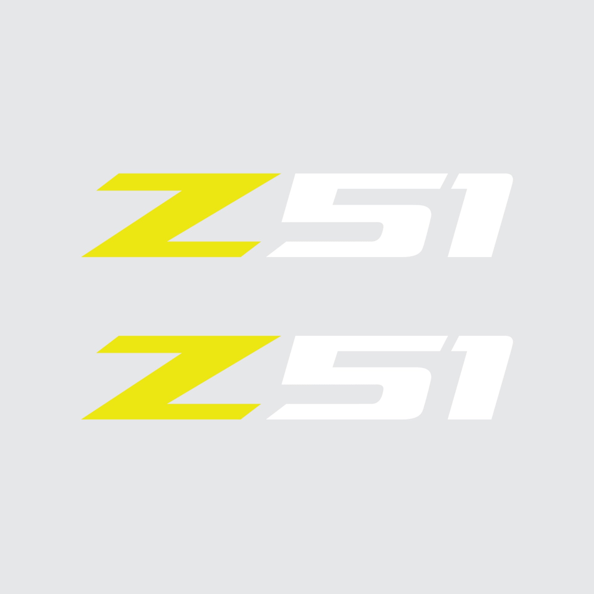 2005-2019 Corvette Z51 Fender Vent Decals - Pair - Gloss Yellow Z/Gloss White 51 - Small - CA-75199-Corvette-Store-Online