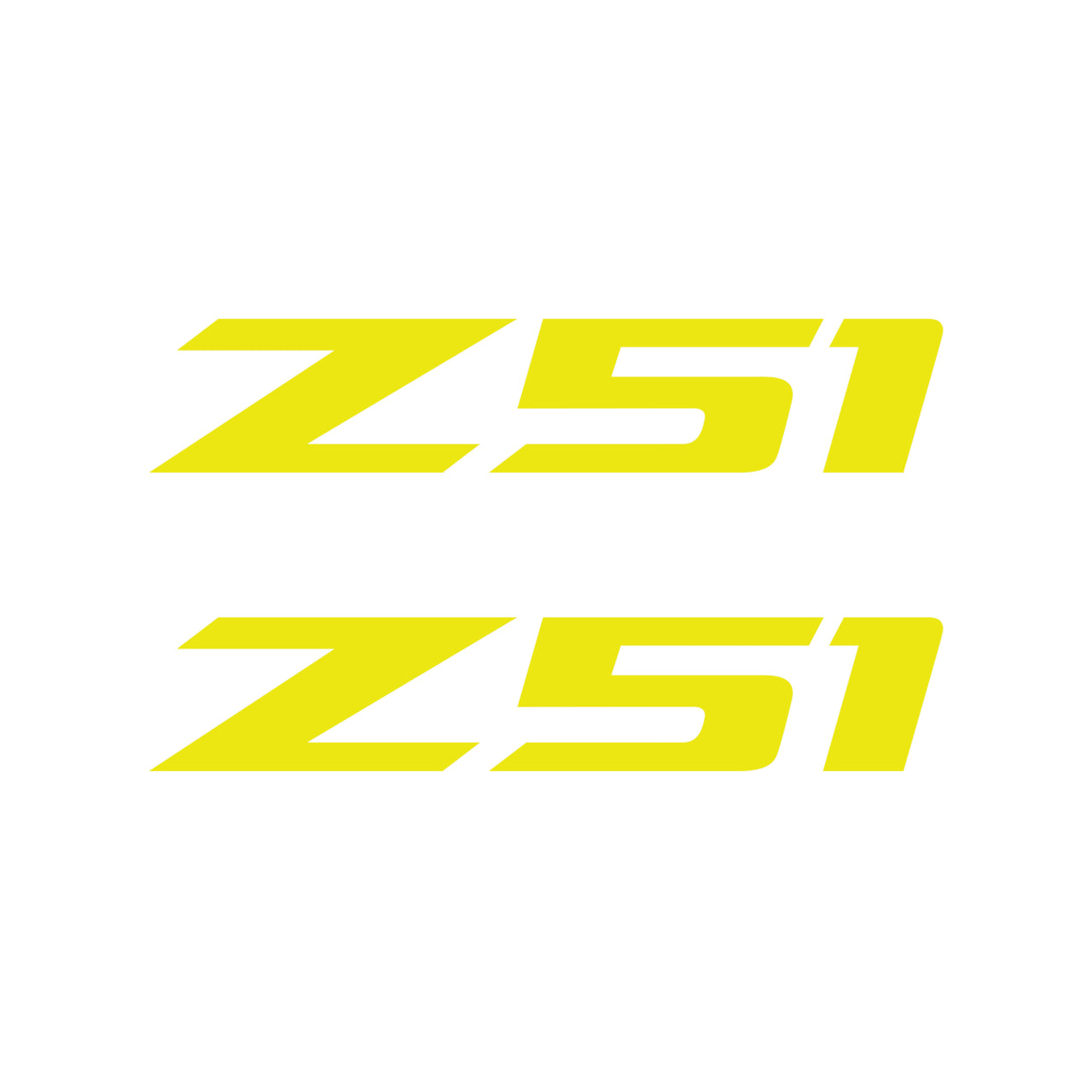 2005-2019 Corvette Z51 Fender Vent Decals - Pair - Gloss Yellow Z/Gloss Yellow 51 - Small - CA-75202-Corvette-Store-Online