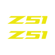 2005-2019 Corvette Z51 Fender Vent Decals - Pair - Gloss Yellow Z/Gloss Yellow 51 - Small - CA-75202-Corvette-Store-Online
