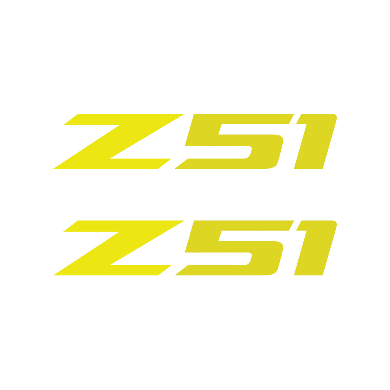 2005-2019 Corvette Z51 Fender Vent Decals - Pair - Gloss Yellow Z/Matte Yellow 51 - Small - CA-75204-Corvette-Store-Online