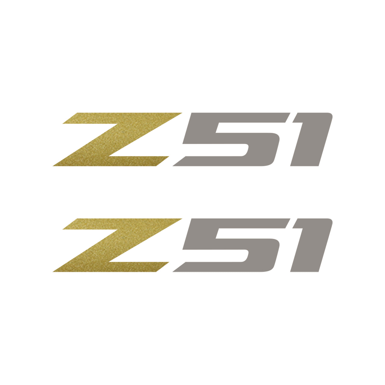 2005-2019 Corvette Z51 Fender Vent Decals - Pair - Gloss Metallic Gold Z/Gloss Silver 51 - Small - CA-75206-Corvette-Store-Online