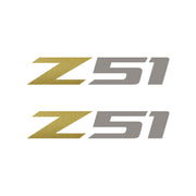 2005-2019 Corvette Z51 Fender Vent Decals - Pair - Gloss Metallic Gold Z/Gloss Silver 51 - Small - CA-75206-Corvette-Store-Online