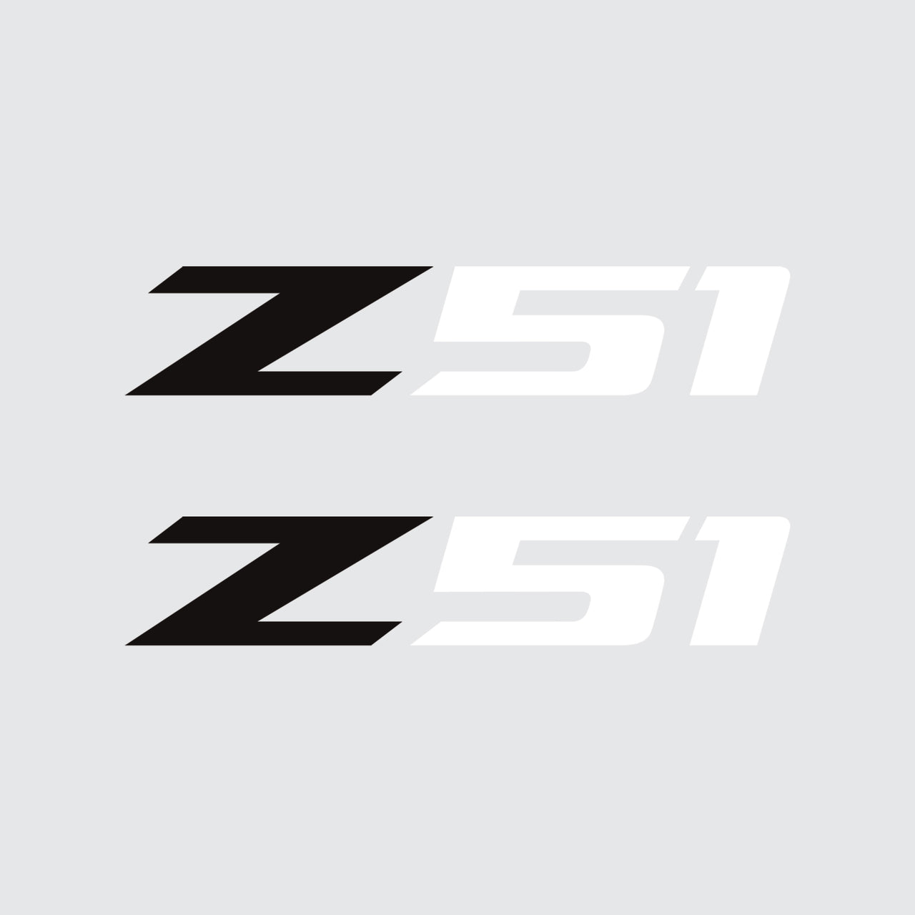 2005-2019 Corvette Z51 Fender Vent Decals - Pair -Matte Black Z/Gloss White 51 - Large - CA-75207-Corvette-Store-Online