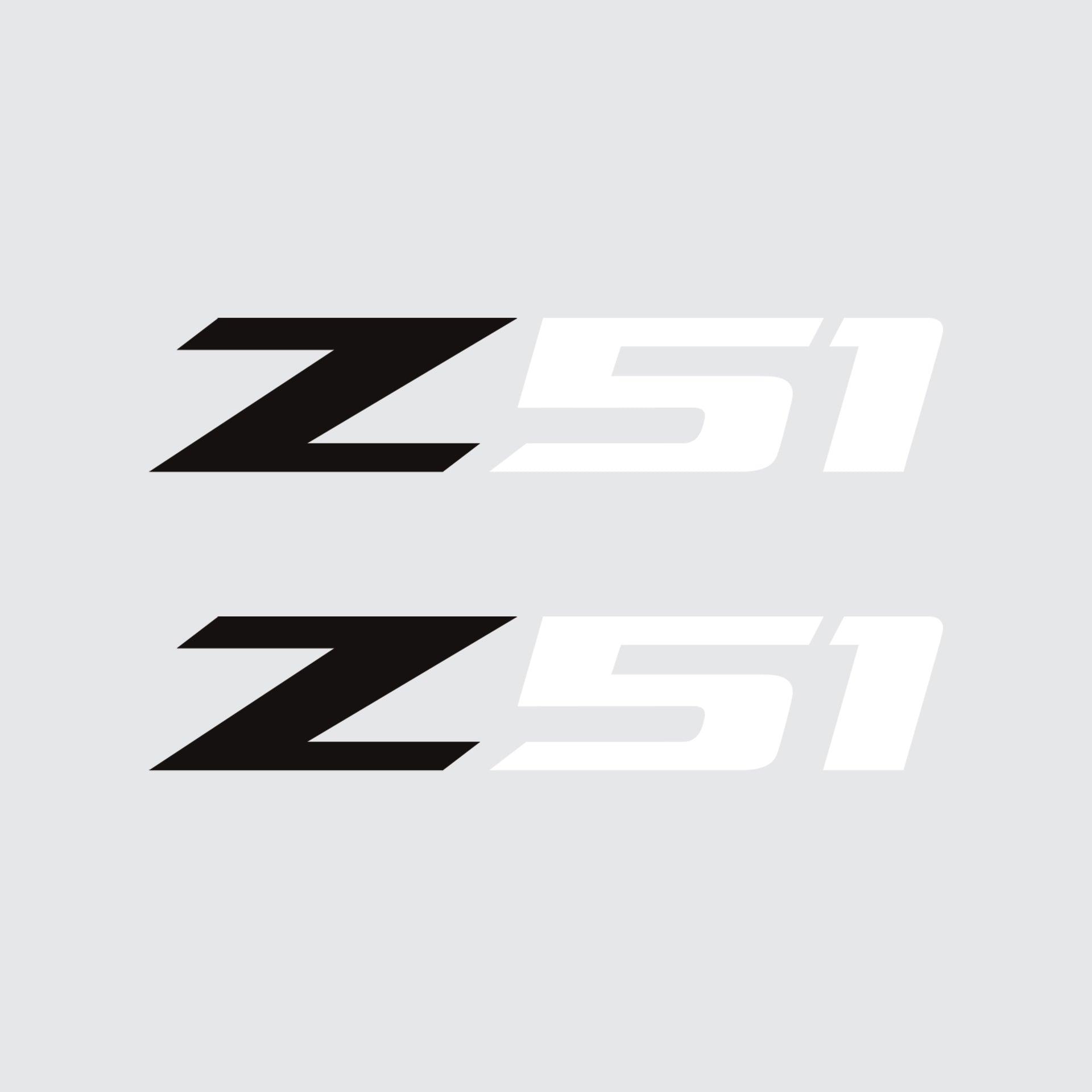 2005-2019 Corvette Z51 Fender Vent Decals - Pair -Matte Black Z/Gloss White 51 - Large - CA-75207-Corvette-Store-Online