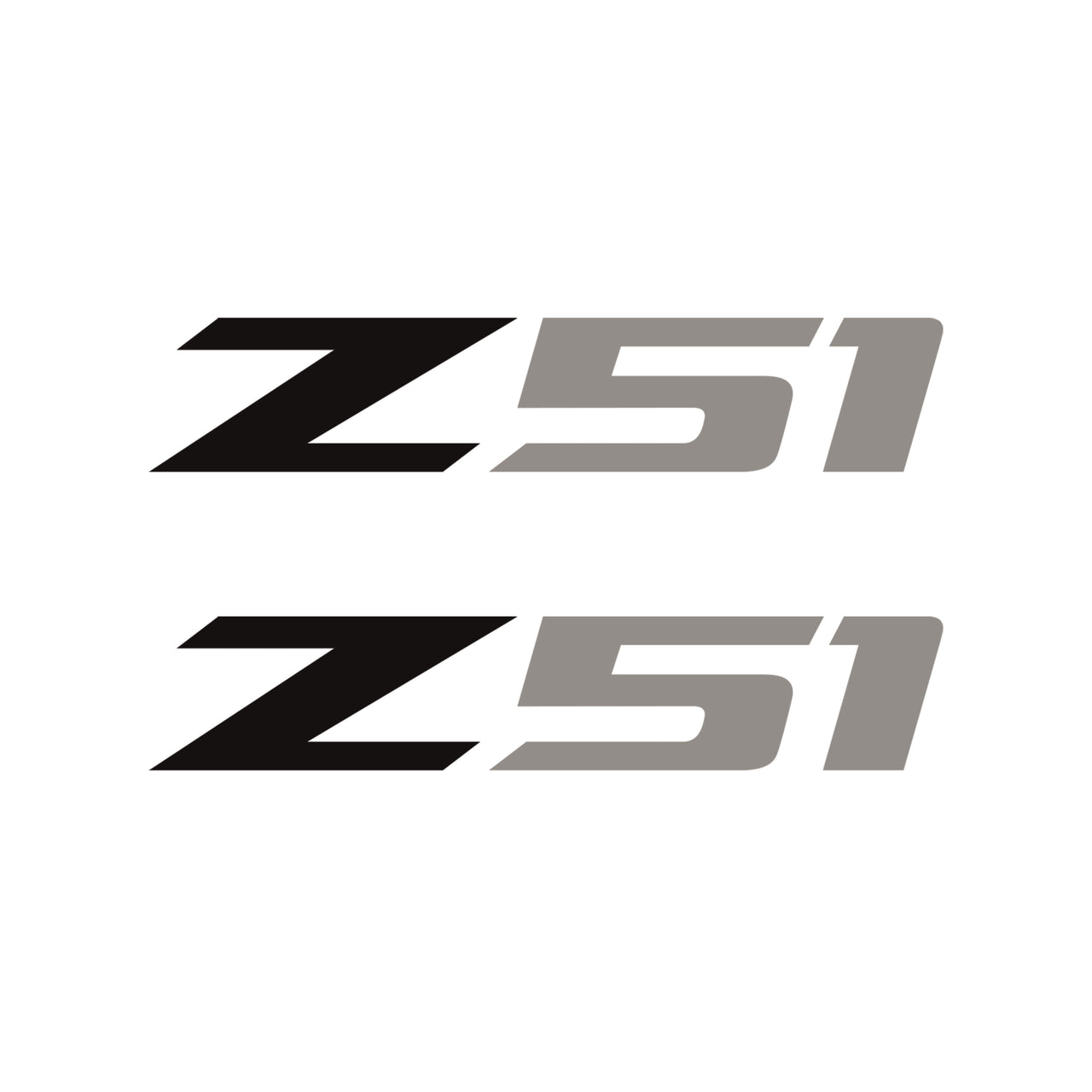 2005-2019 Corvette Z51 Fender Vent Decals - Pair -Matte Black Z/Gloss Silver 51 - Small - CA-75208-Corvette-Store-Online