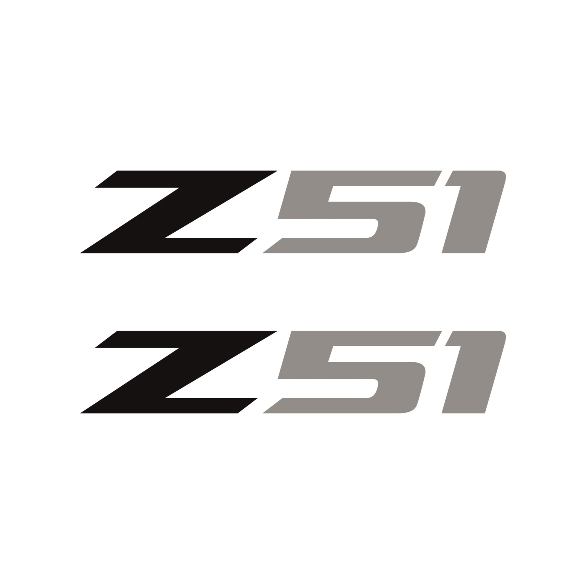 2005-2019 Corvette Z51 Fender Vent Decals - Pair -Matte Black Z/Gloss Silver 51 - Small - CA-75208-Corvette-Store-Online