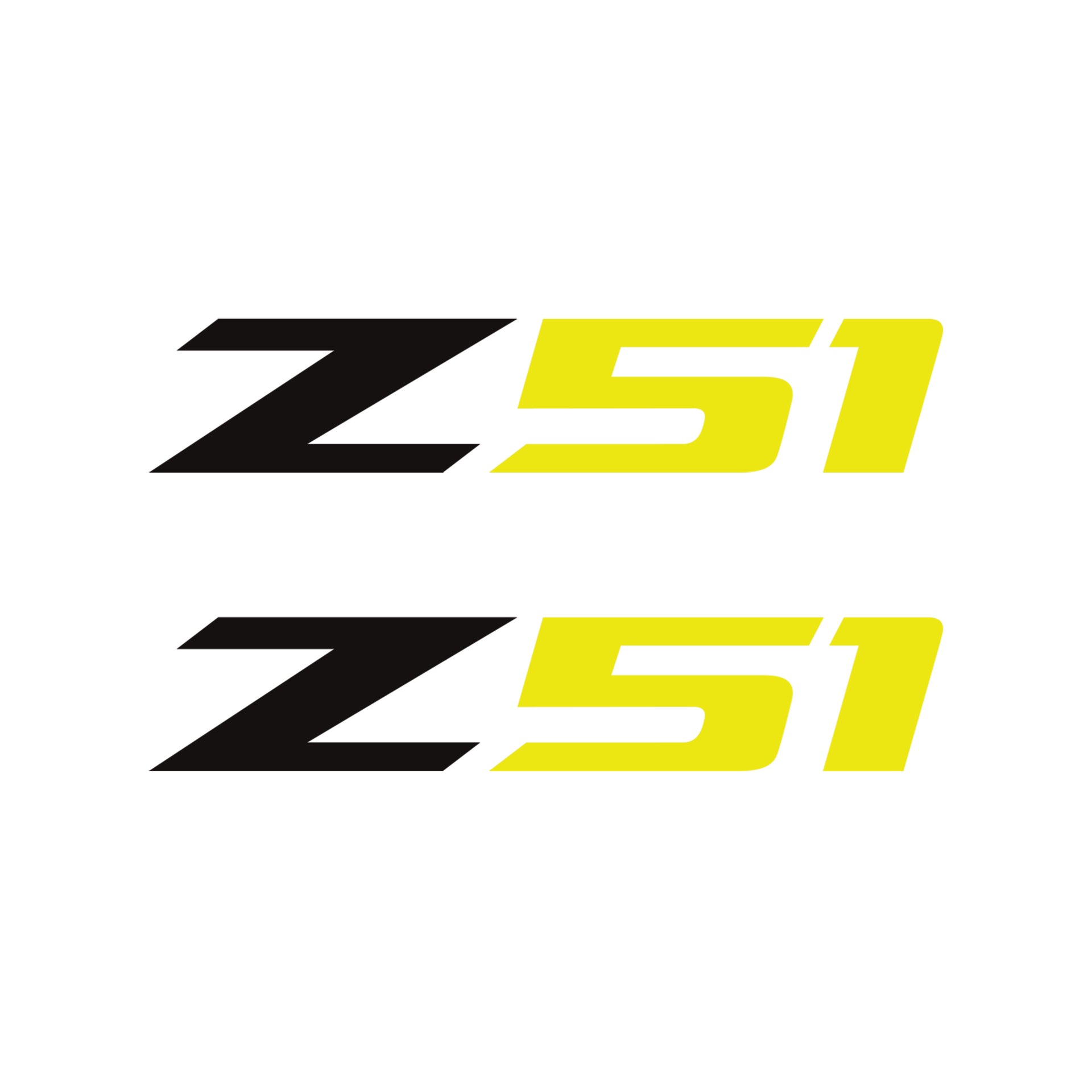 2005-2019 Corvette Z51 Fender Vent Decals - Pair -Matte Black Z/Gloss Yellow 51 - Small - CA-75209-Corvette-Store-Online