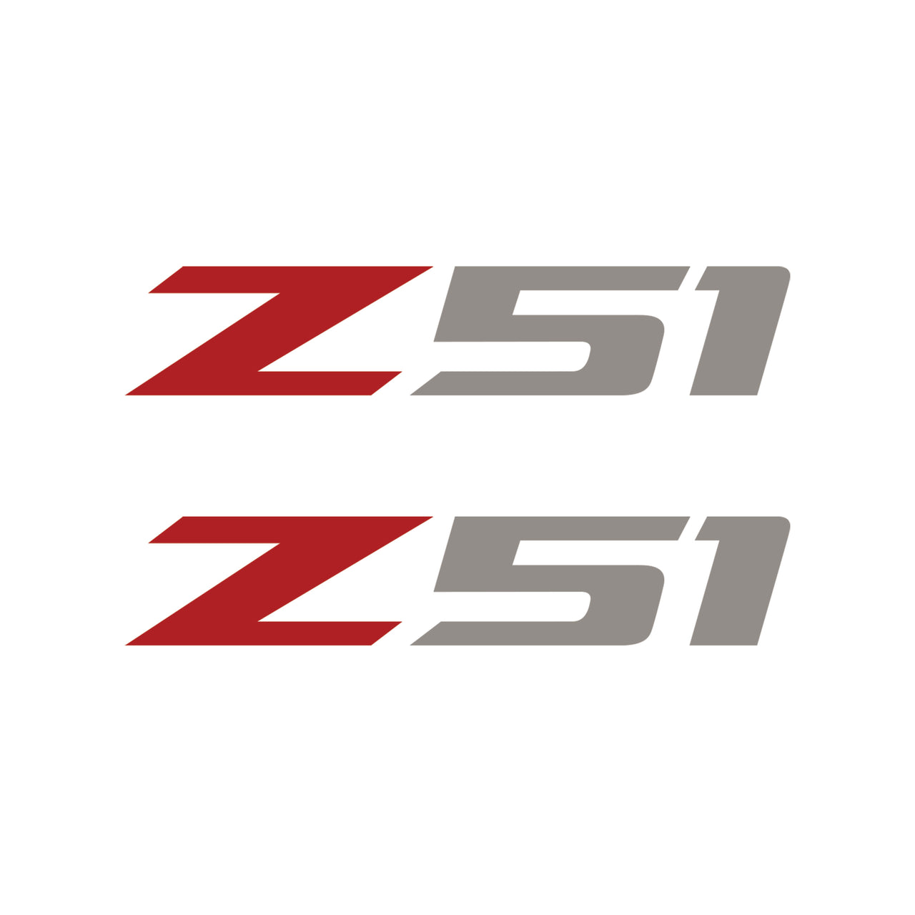 2005-2019 Corvette Z51 Fender Vent Decals - Pair -Matte Red Z/Gloss Silver 51 - Small - CA-75211-Corvette-Store-Online