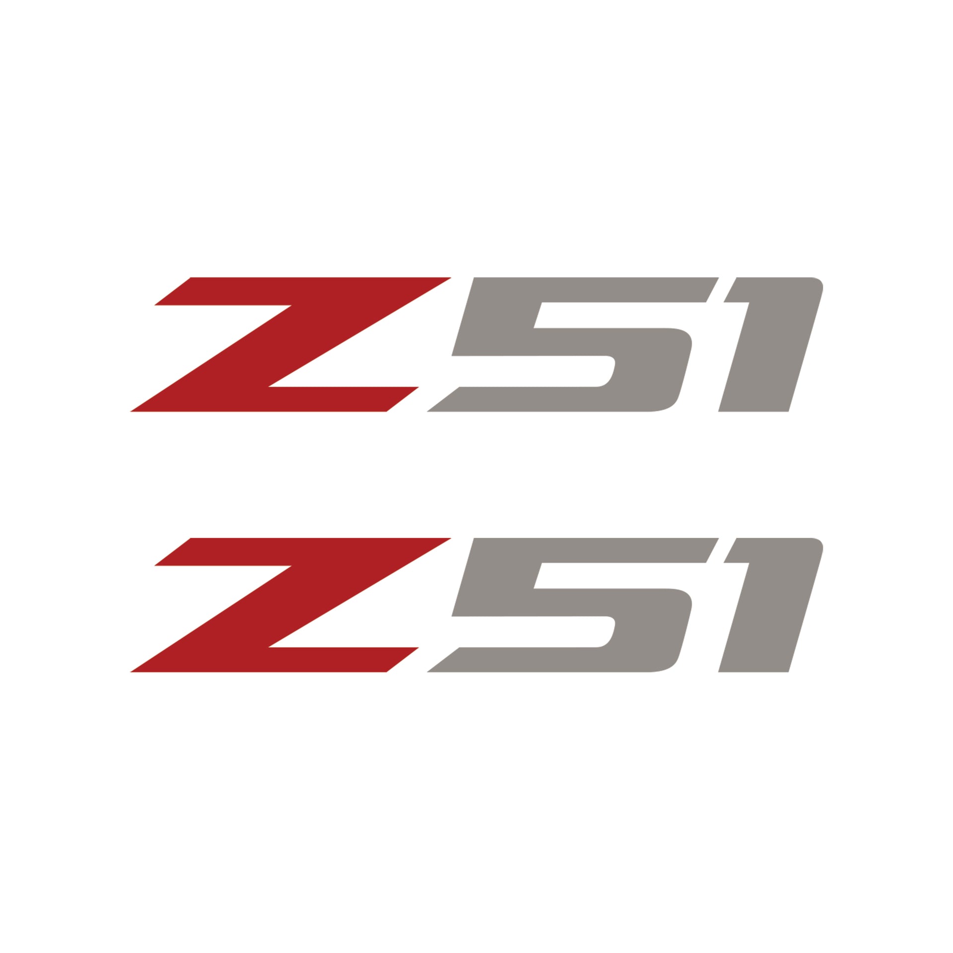 2005-2019 Corvette Z51 Fender Vent Decals - Pair -Matte Red Z/Gloss Silver 51 - Small - CA-75211-Corvette-Store-Online