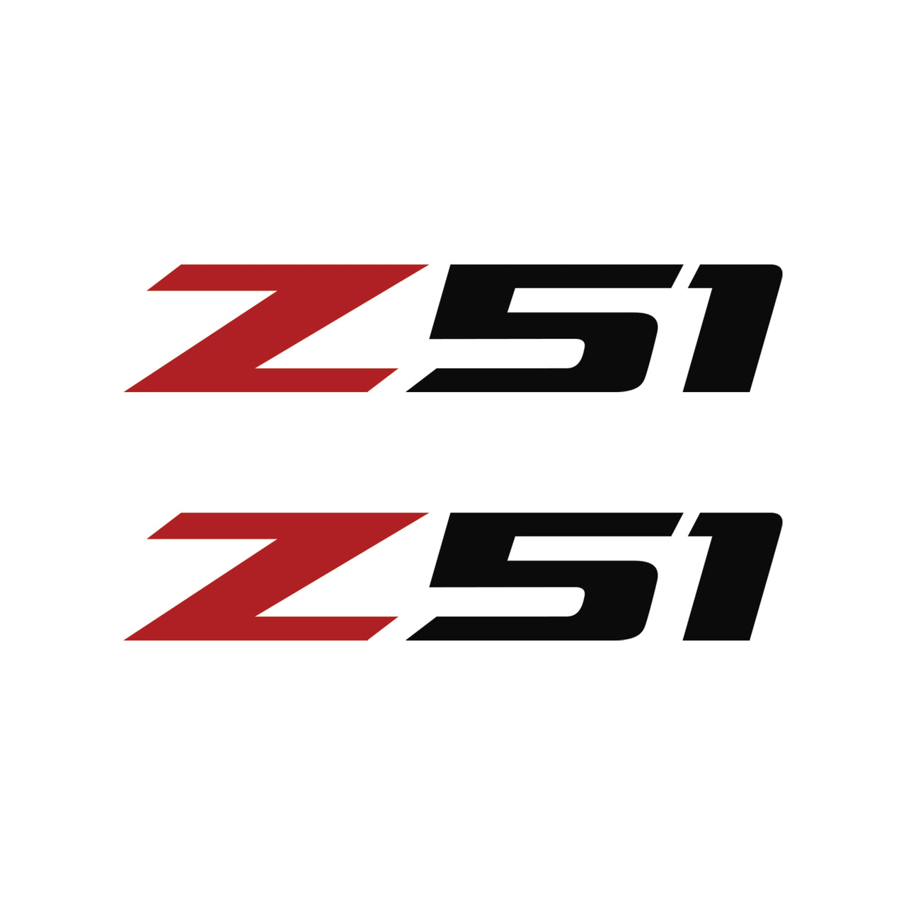 2005-2019 Corvette Z51 Fender Vent Decals - Pair -Matte Red Z/Matte Black 51 - Small - CA-75212-Corvette-Store-Online
