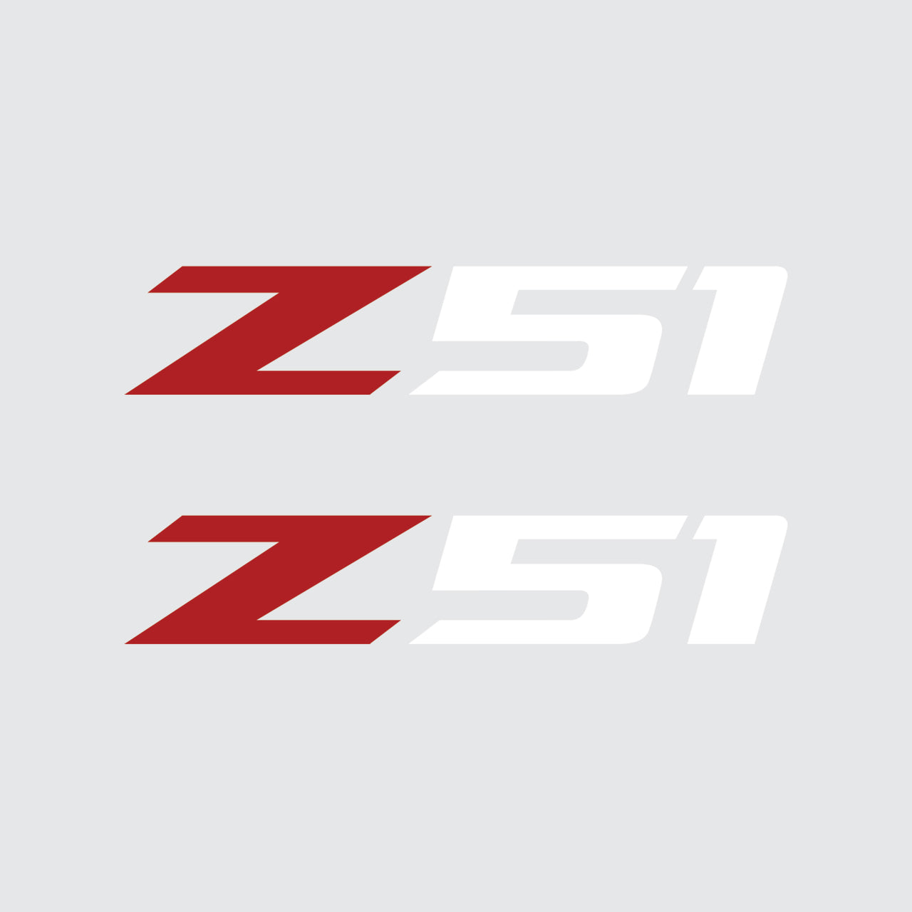 2005-2019 Corvette Z51 Fender Vent Decals - Pair -Matte Red Z/Matte White 51 - Small - CA-75213-Corvette-Store-Online