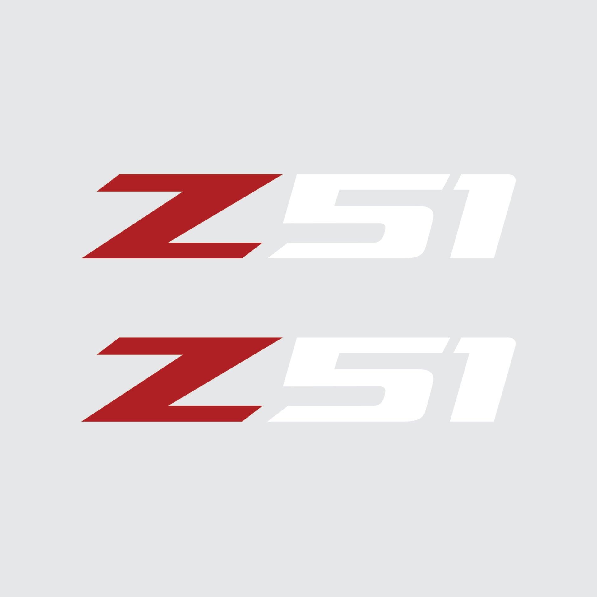 2005-2019 Corvette Z51 Fender Vent Decals - Pair -Matte Red Z/Matte White 51 - Small - CA-75213-Corvette-Store-Online