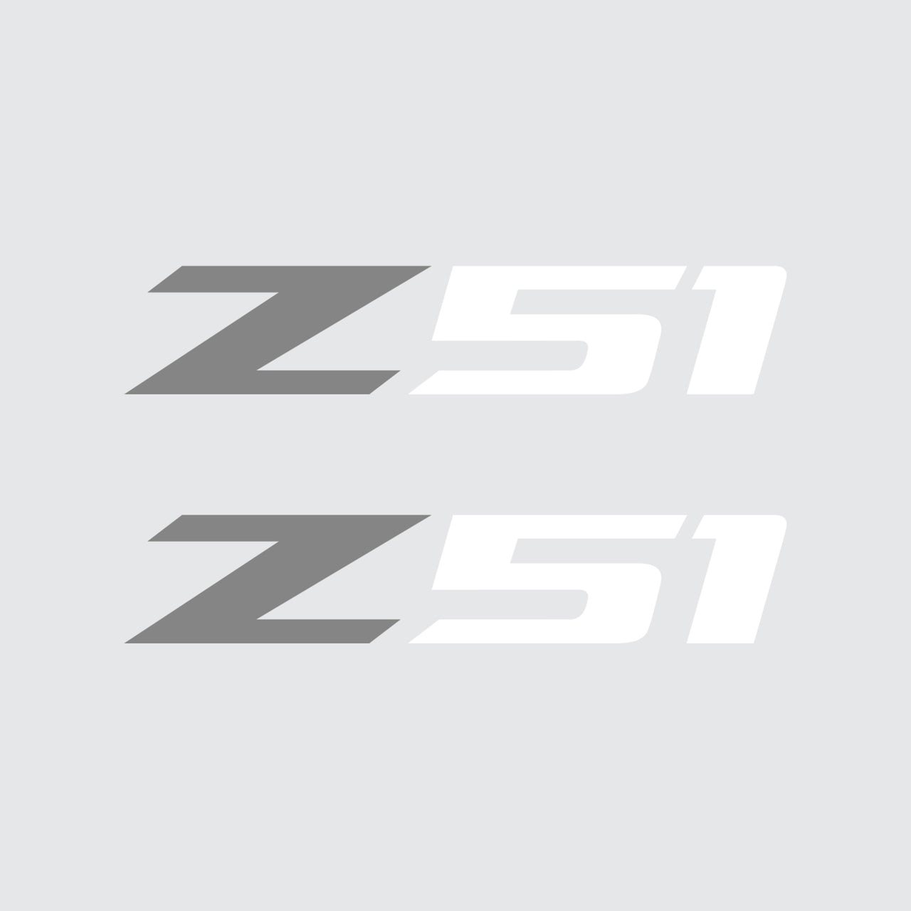2005-2019 Corvette Z51 Fender Vent Decals - Pair -Matte Gray Z/Matte White 51 - Small - CA-75214-Corvette-Store-Online