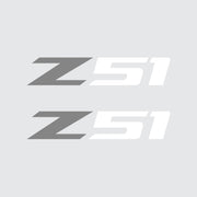 2005-2019 Corvette Z51 Fender Vent Decals - Pair -Matte Gray Z/Matte White 51 - Small - CA-75214-Corvette-Store-Online