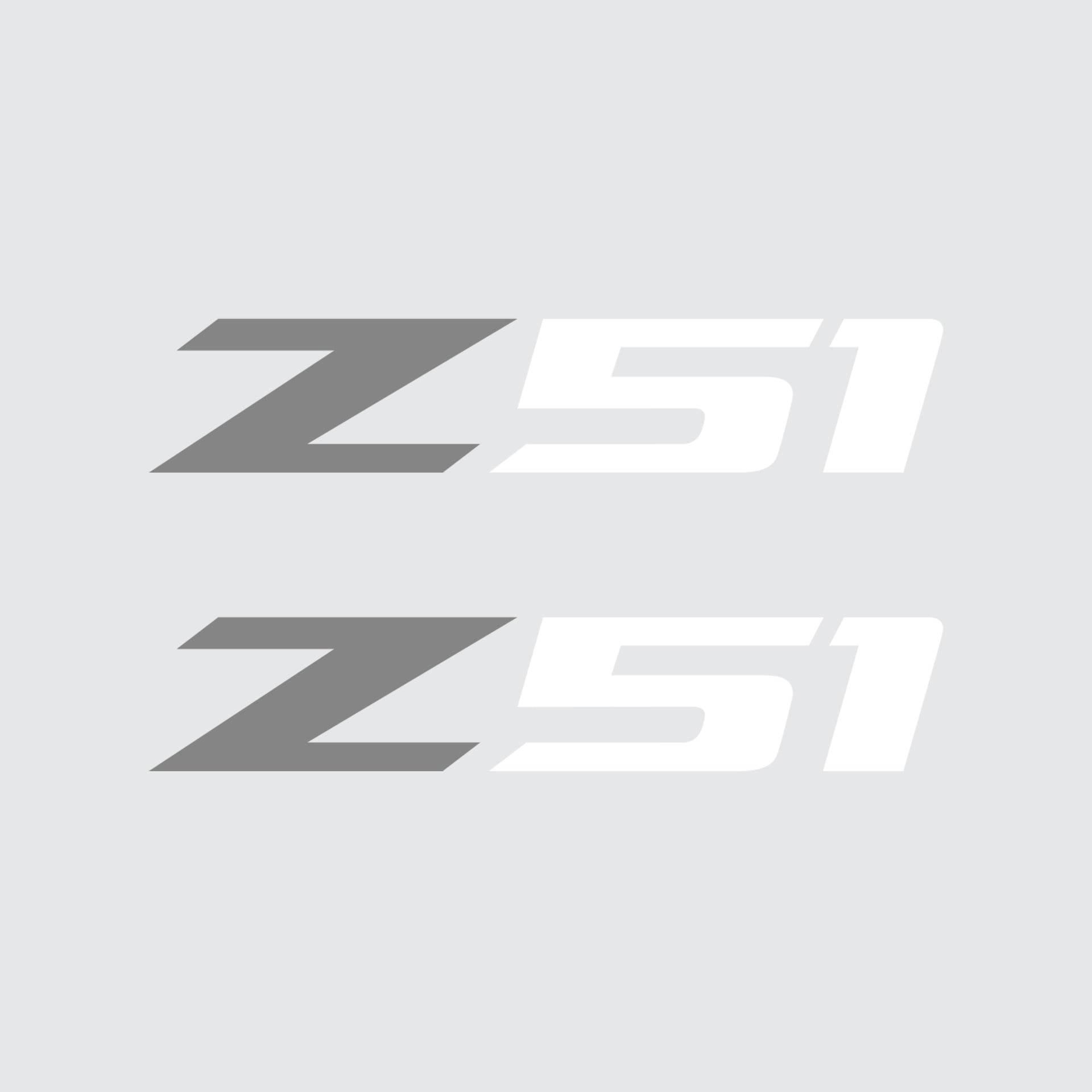 2005-2019 Corvette Z51 Fender Vent Decals - Pair -Matte Gray Z/Matte White 51 - Small - CA-75214-Corvette-Store-Online