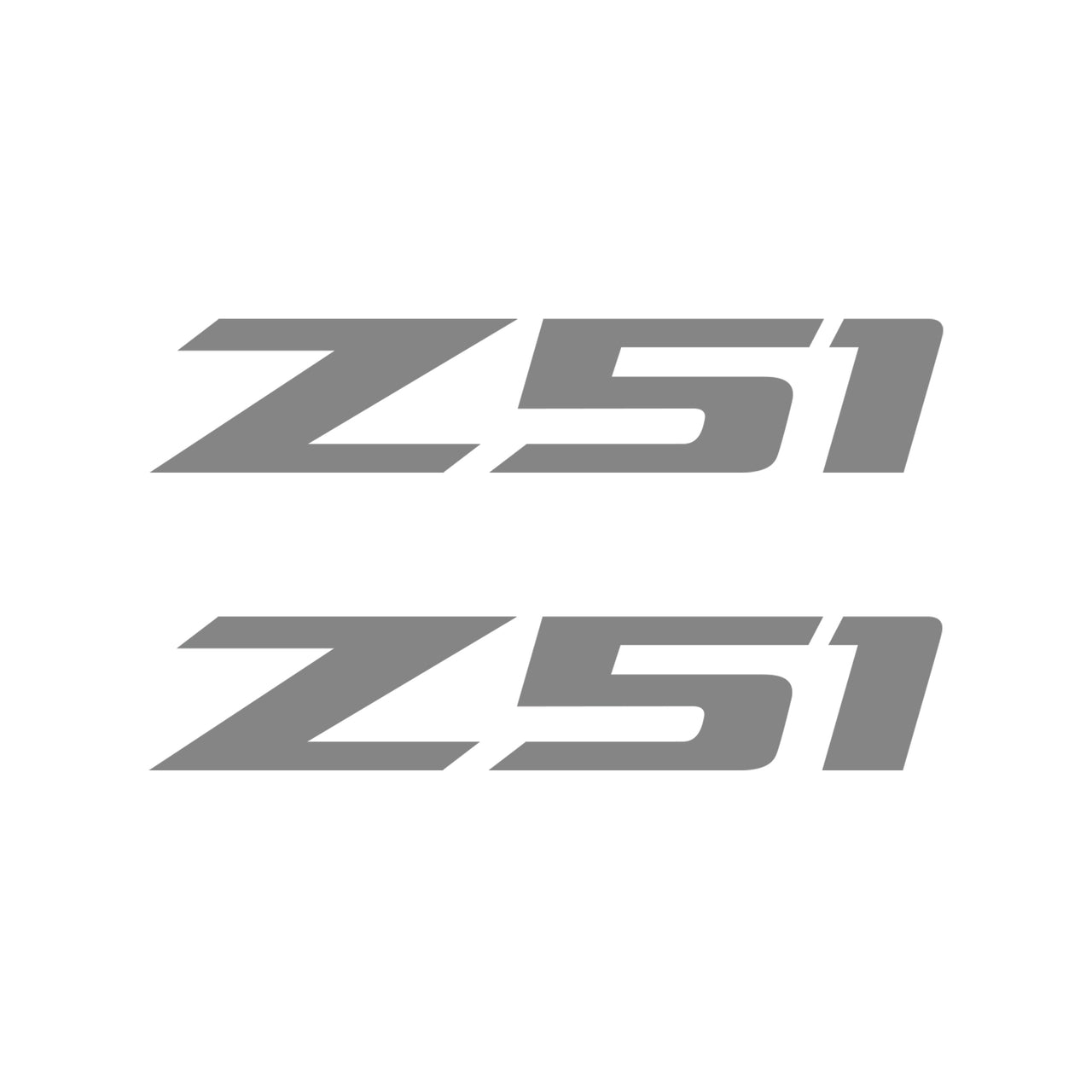 2005-2019 Corvette Z51 Fender Vent Decals - Pair -Matte Gray Z/Matte Gray 51 - Small - CA-75215-Corvette-Store-Online