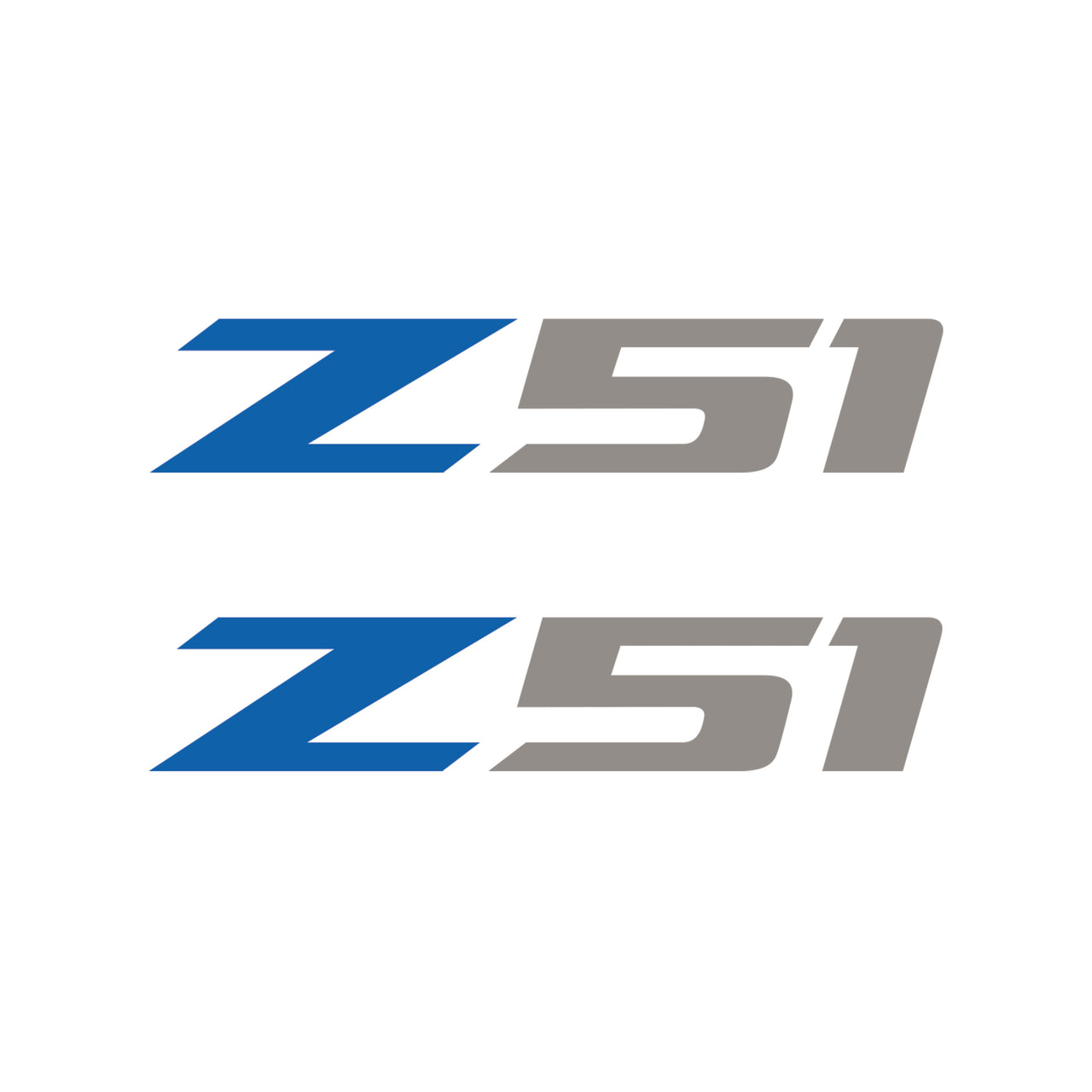 2005-2019 Corvette Z51 Fender Vent Decals - Pair -Matte Blue Z/Gloss Silver 51 - Small - CA-75216-Corvette-Store-Online