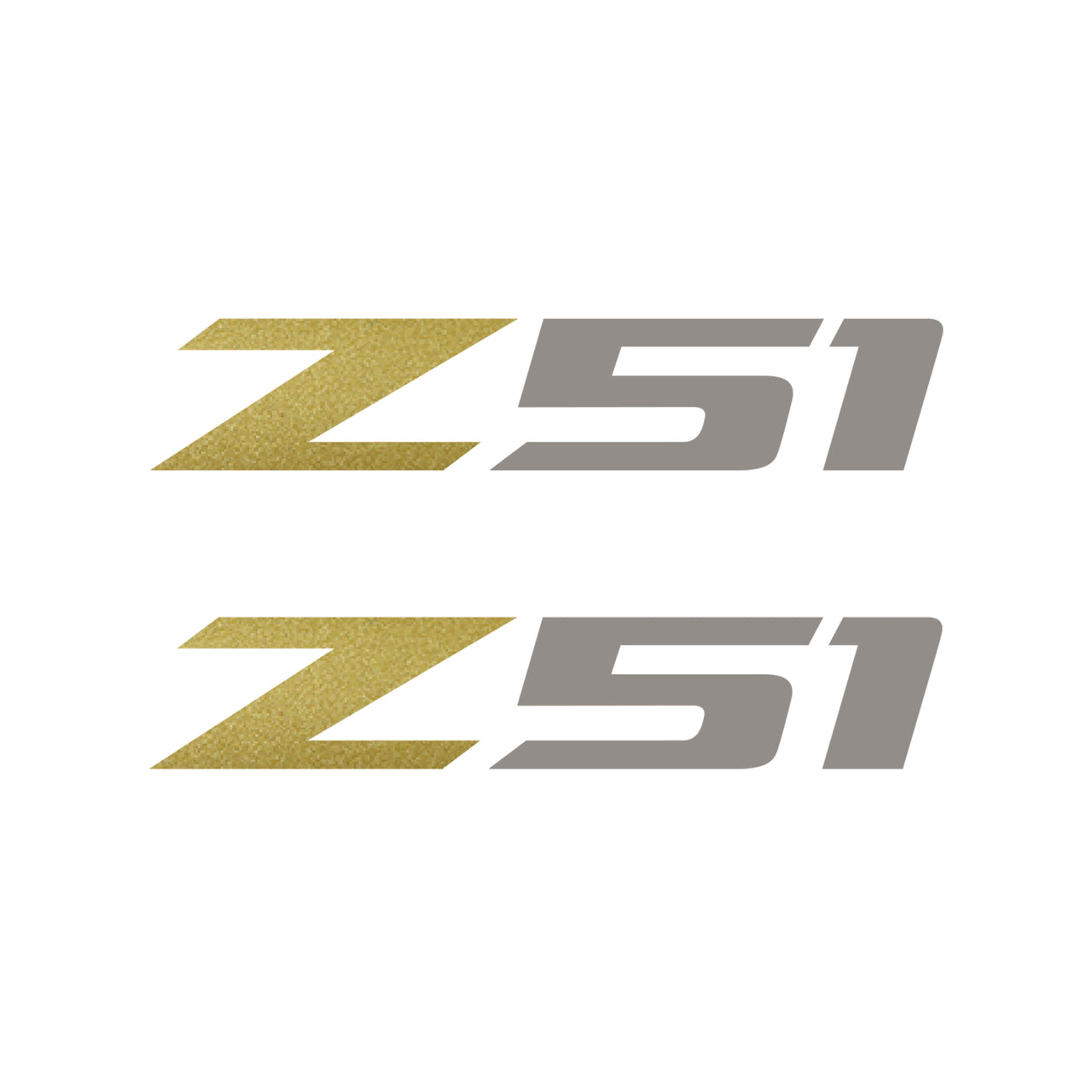 2005-2019 Corvette Z51 Fender Vent Decals - Pair -Matte Metallic Gold Z/Gloss Silver 51 - Small - CA-75217-Corvette-Store-Online