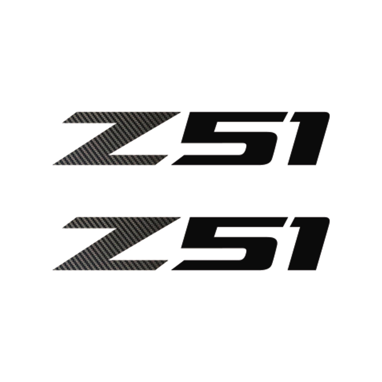 2005-2019 Corvette Z51 Fender Vent Decals - Pair -Black Carbon Fiber Z/Gloss Black 51 - Small - CA-75218-Corvette-Store-Online