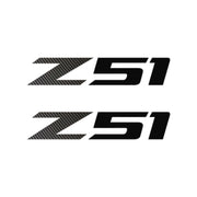 2005-2019 Corvette Z51 Fender Vent Decals - Pair -Black Carbon Fiber Z/Gloss Black 51 - Small - CA-75218-Corvette-Store-Online
