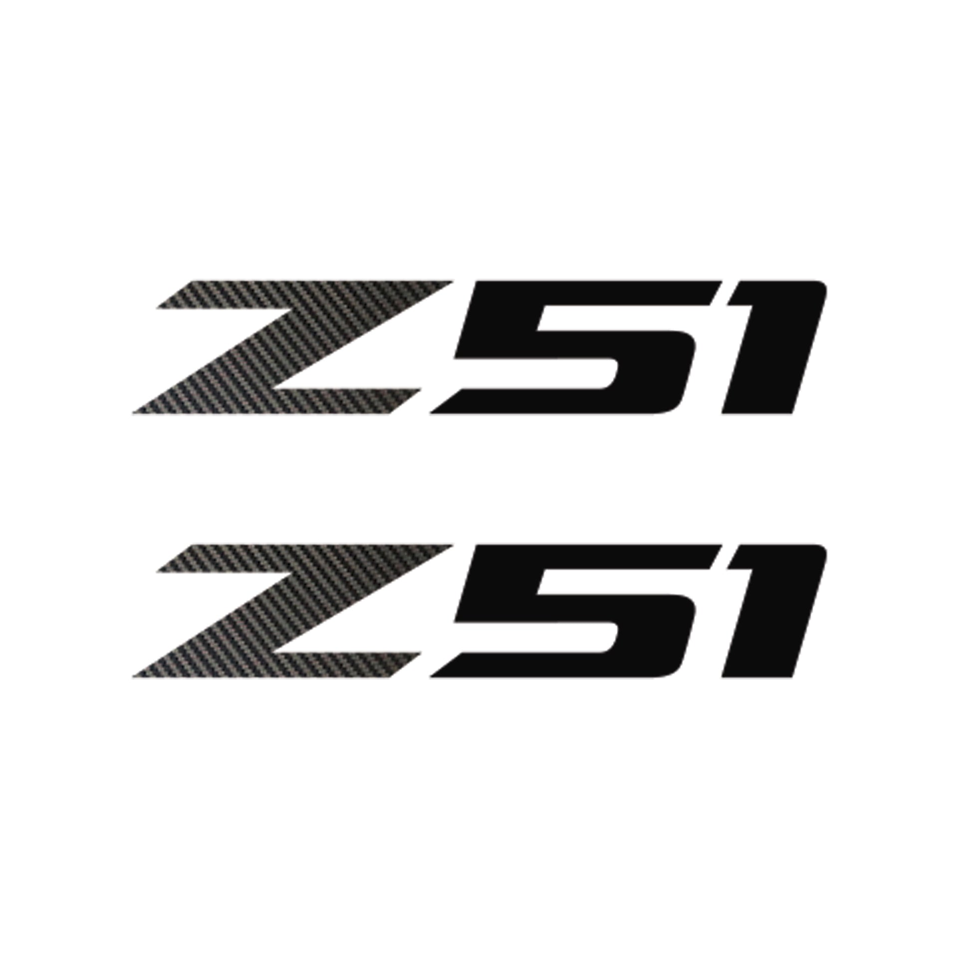 2005-2019 Corvette Z51 Fender Vent Decals - Pair -Black Carbon Fiber Z/Gloss Black 51 - Small - CA-75218-Corvette-Store-Online