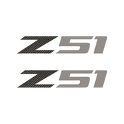 2005-2019 Corvette Z51 Fender Vent Decals - Pair -Black Gloss Carbon Fiber Z/Gloss Silver 51 - SM - CA-75220-Corvette-Store-Online