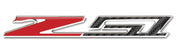 2014-2019 Corvette Stingray/Z51 3in x 3/8in Domed Emblem - Carbon Fiber Look w/Chrome Trim - CA-75232-Corvette-Store-Online
