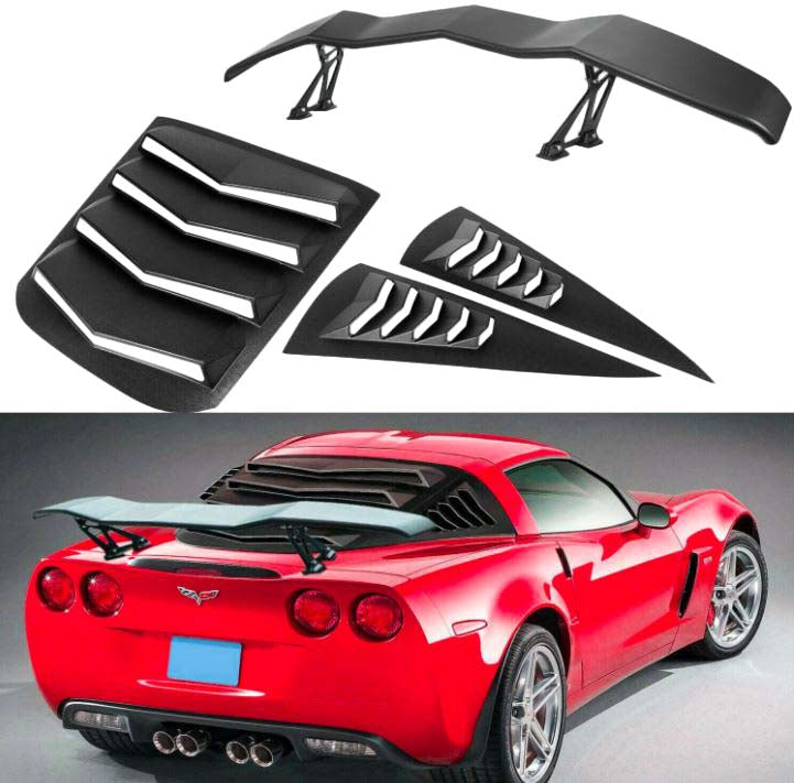 2005-2013 Corvette Rear & Side Window Louvers W/Spoiler - CA-75361-Corvette-Store-Online