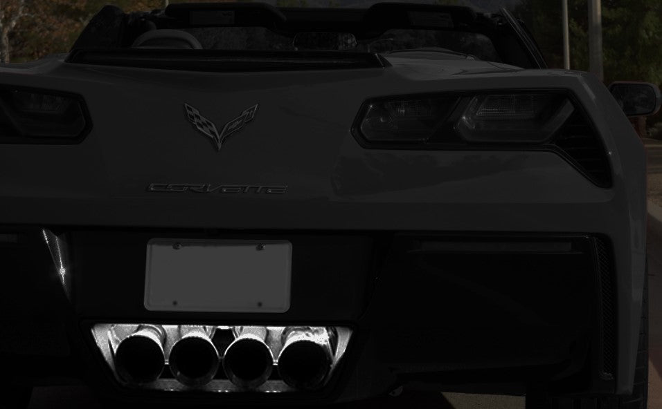 2014-2019 Corvette Exhaust Plate LED Strip Lighting - White - CA-75548-Corvette-Store-Online