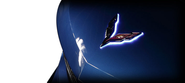 2014-2019 Corvette Backlit Front Emblem - Chrome Emblem W/White LED - CA-75554-Corvette-Store-Online
