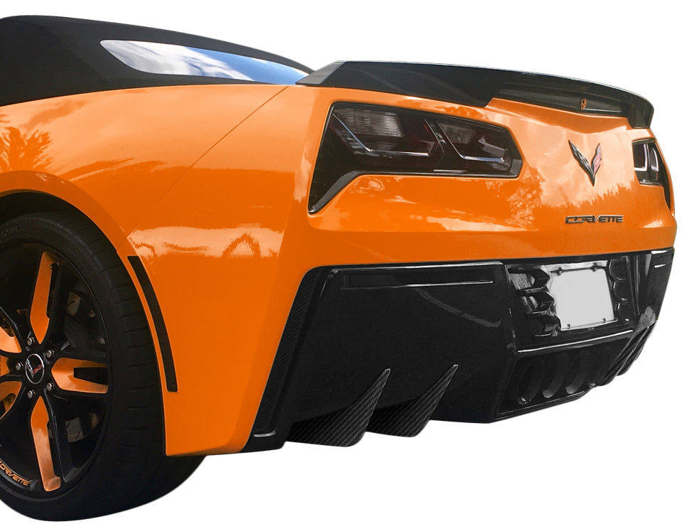 2014-2019 Corvette Hydro Carbon Fiber Rear Diffuser Fins - CA-75615-Corvette-Store-Online