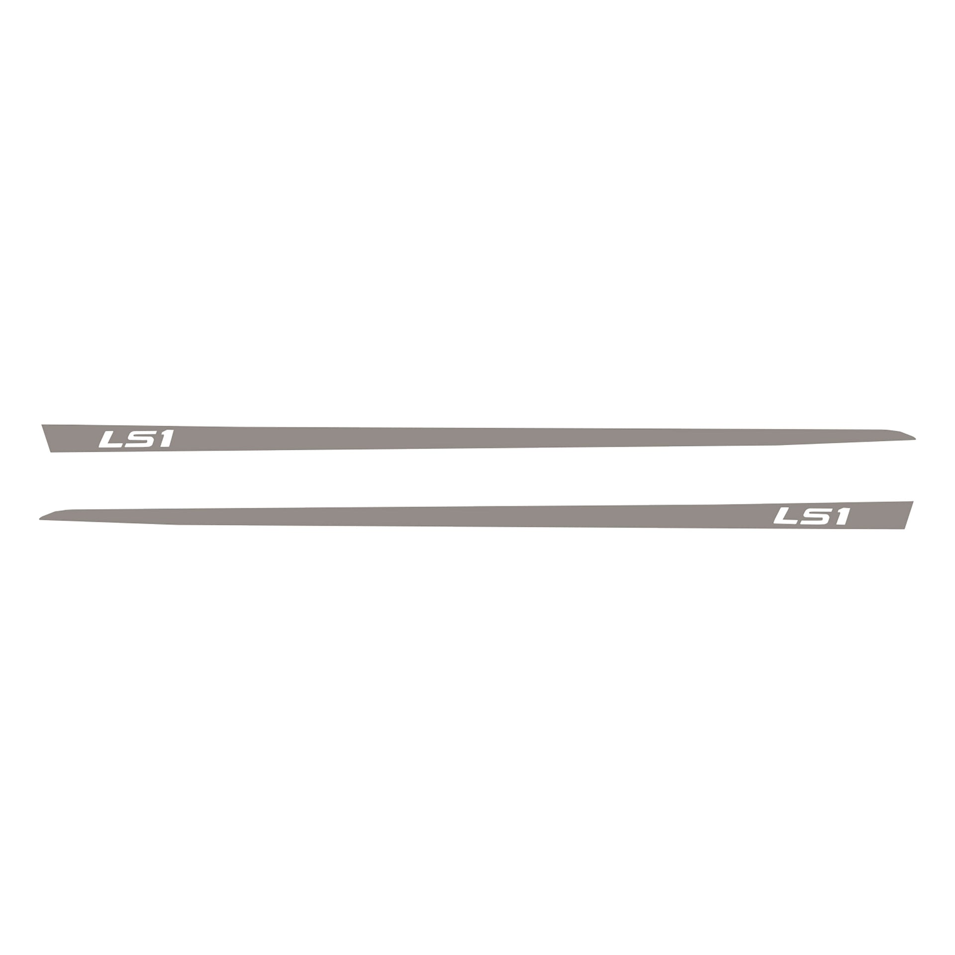 1997-2004 Corvette Hood Stripe Decals - Gloss Silver - LS1 Script - CA-75627-Corvette-Store-Online