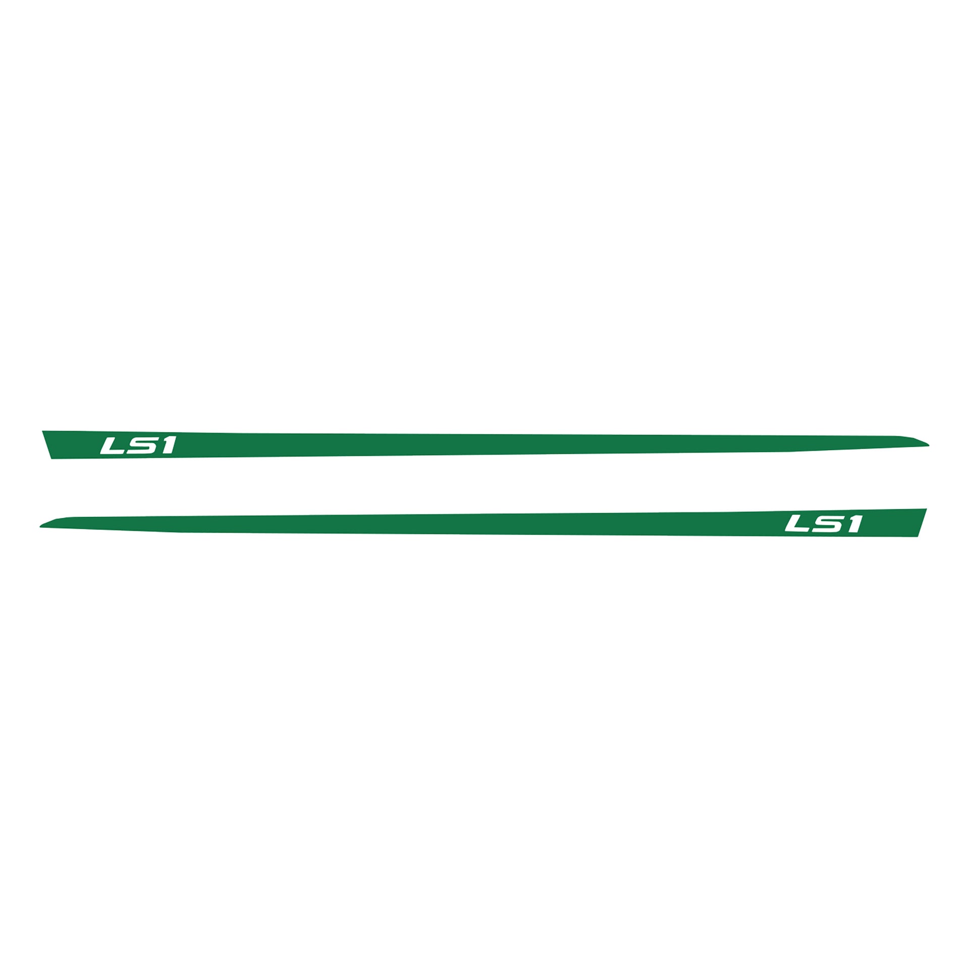 1997-2004 Corvette Hood Stripe Decals - Gloss Green - LS1 Script - CA-75632-Corvette-Store-Online