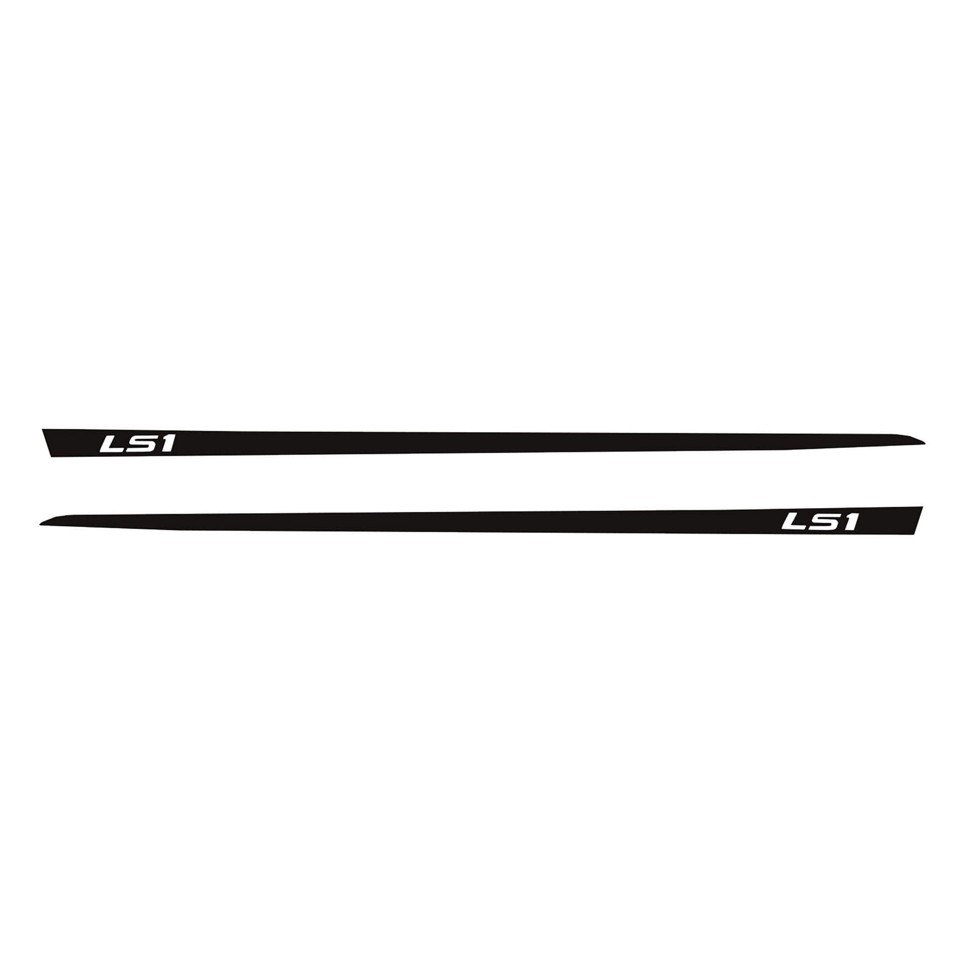 1997-2004 Corvette Hood Stripe Decals - Matte Black - LS1 Script - CA-75634-Corvette-Store-Online