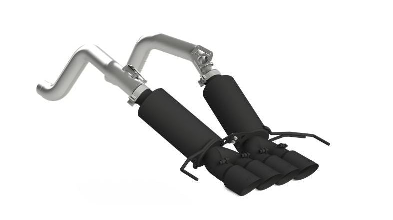2014-2019 Corvette Dual Muffler Axle Back Exh w/Quad 4in Dual Wall Blk Coated Stainless Steel Tips - CA-75744-Corvette-Store-Online
