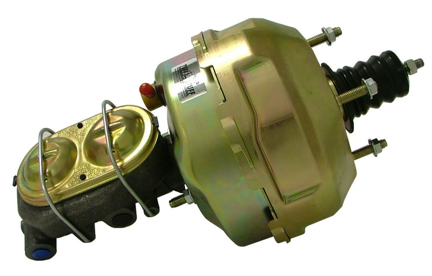1968-1982 Corvette Booster/Master Combo-1in Bore-327/350/427/454/305 Gold Zinc w/9/16&1/2 LH Ports - CA-75786-Corvette-Store-Online